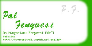 pal fenyvesi business card